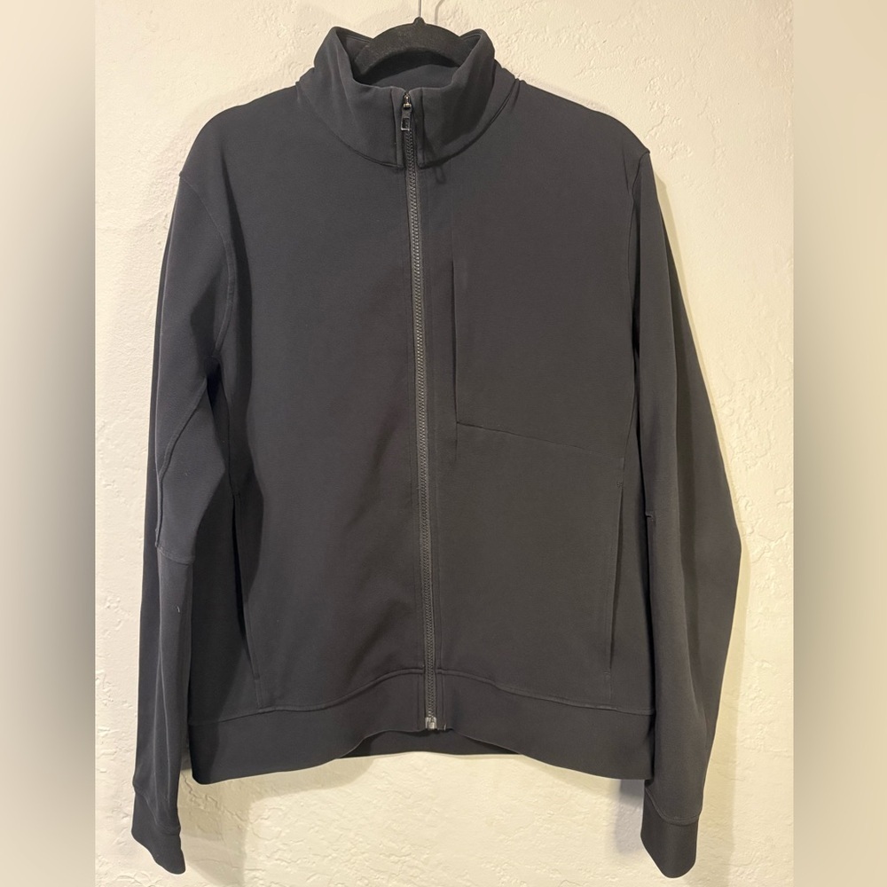 Lululemon Sojourn Track Jacket Large Black Full Zip Stretch Softshell Warpstreme - Picture 2 of 11